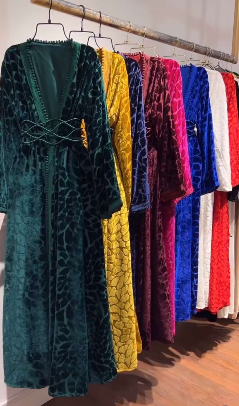 Kaftan velours imprimé