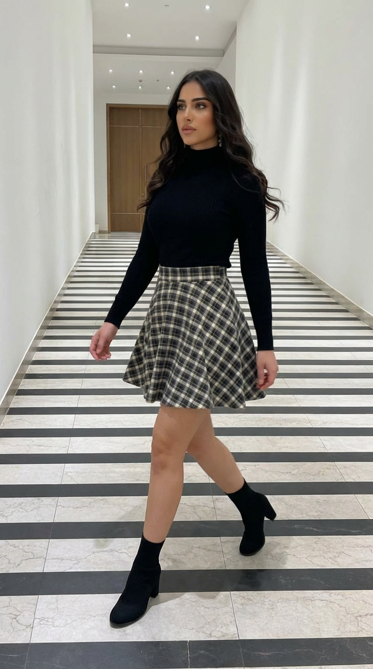 Mini-jupe à carreaux