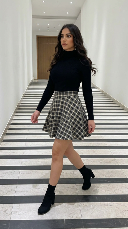 Mini-jupe à carreaux